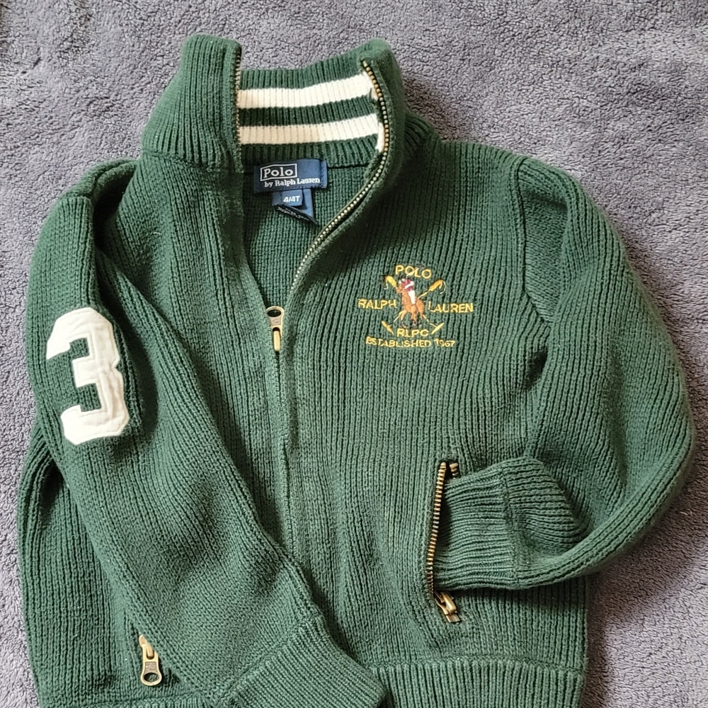 Ralph Lauren Green Half-Zip Sweater